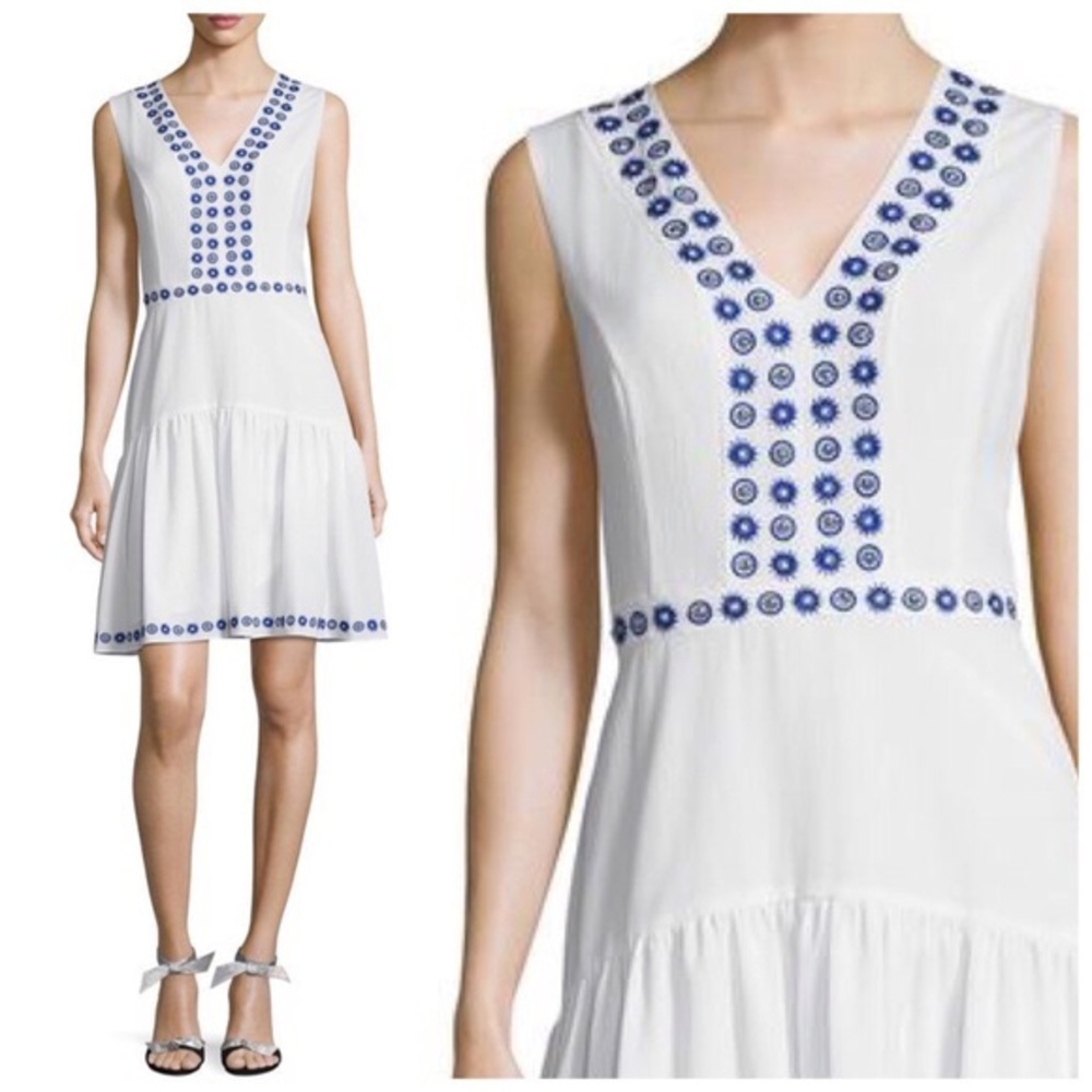 SHOSHANNA Dress Embroidered Studded Honeymoon 6